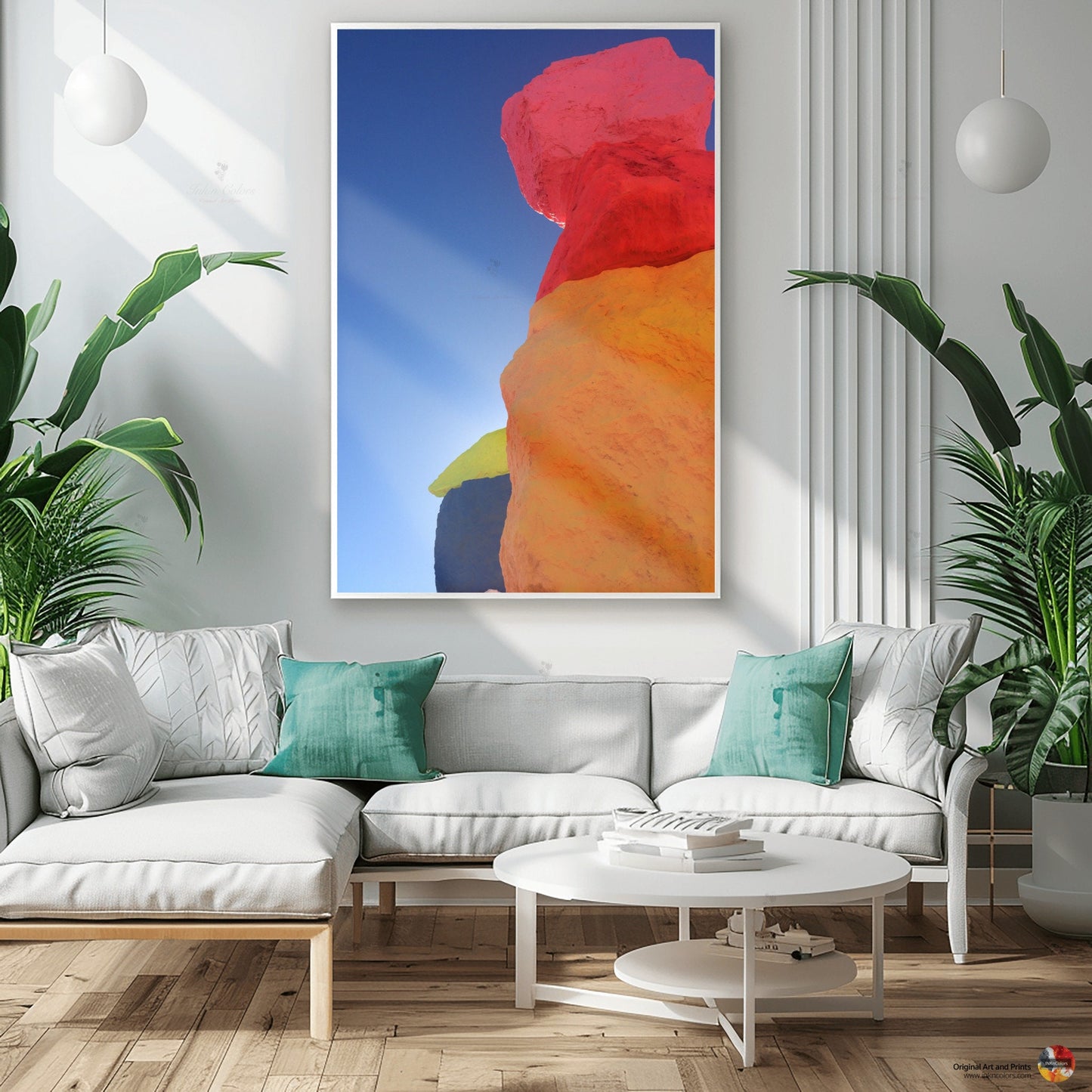 Las Vegas Travel poster - Seven Magic Mountains - Art sculpture - Fine Art photography - Nevada - Abstract photography print