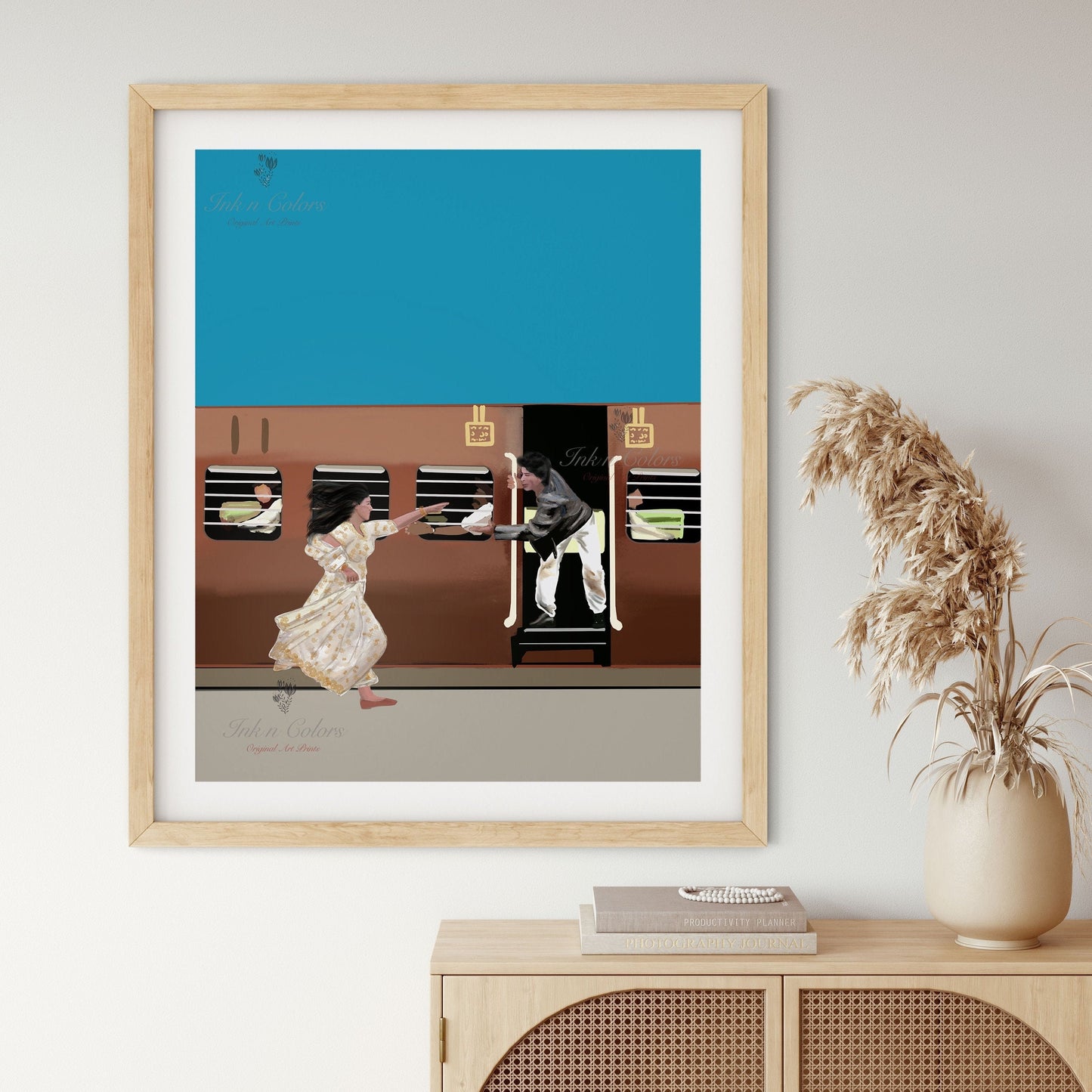 Bollywood Art-Dilwale Dulhaniya le Jayenge,Train scene,DDLJ Movie Poster,Indian Films,Desi gift Art Print,Retro film Poster,UNFRAMED Print 3