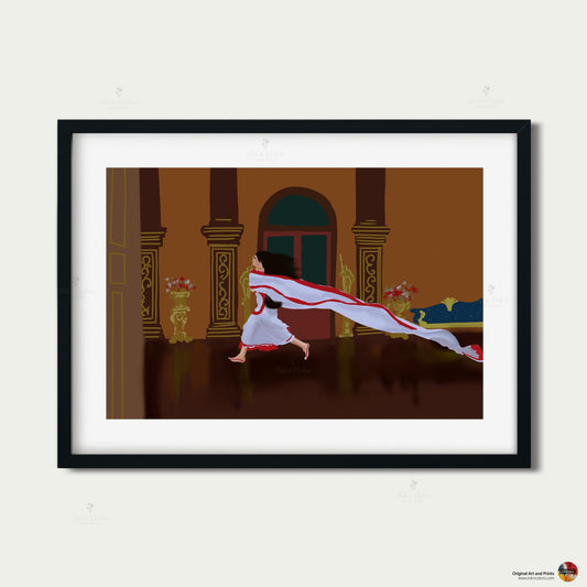 Bollywood Art,Devdas 2002,Movie Poster,Indian Films,Wall Decor,Desi Art Print,Drawing,Vintage film Poster,UNFRAMED Art Print,Run scene