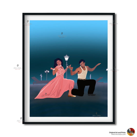 Bollywood Art,HAHK,Movie Poster,Indian Films,Wall Decor,Desi Art Print,Drawing,Retro Poster,Vintage film Poster,UNFRAMED Art Print