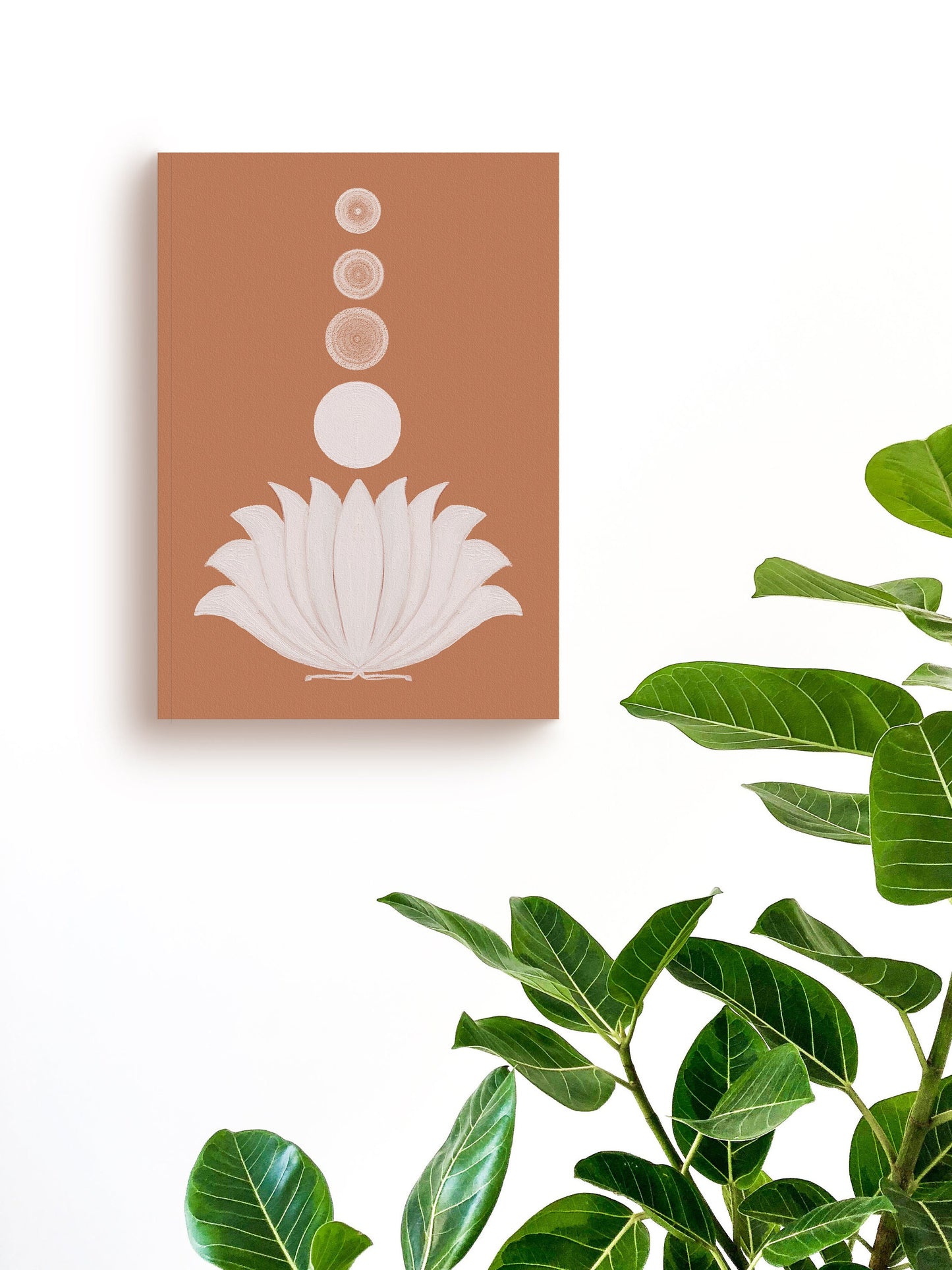 Lotus, Indian Folk Art, South asian art, Terracotta colors, Floral design, Instant print, Symbolic art, Housewarming gift, Wall art, Minimal