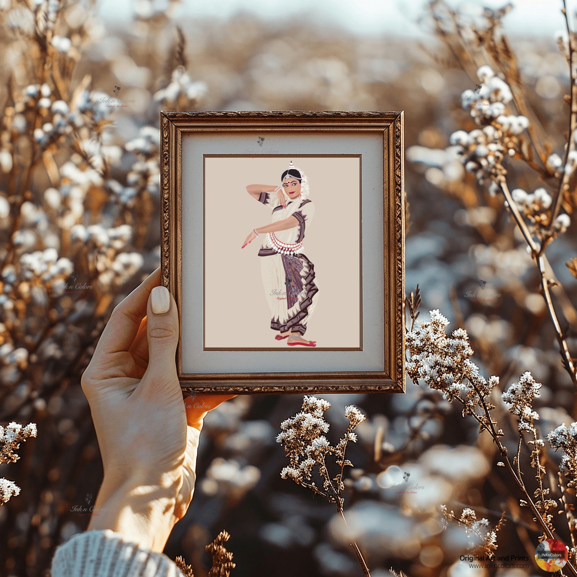 Indian Odissi Dancer wall art, Indian Dance art,Wall Decor,Desi Art Print,Drawing,costume,Saree,Digital Illustration,Classical dance, Odisha