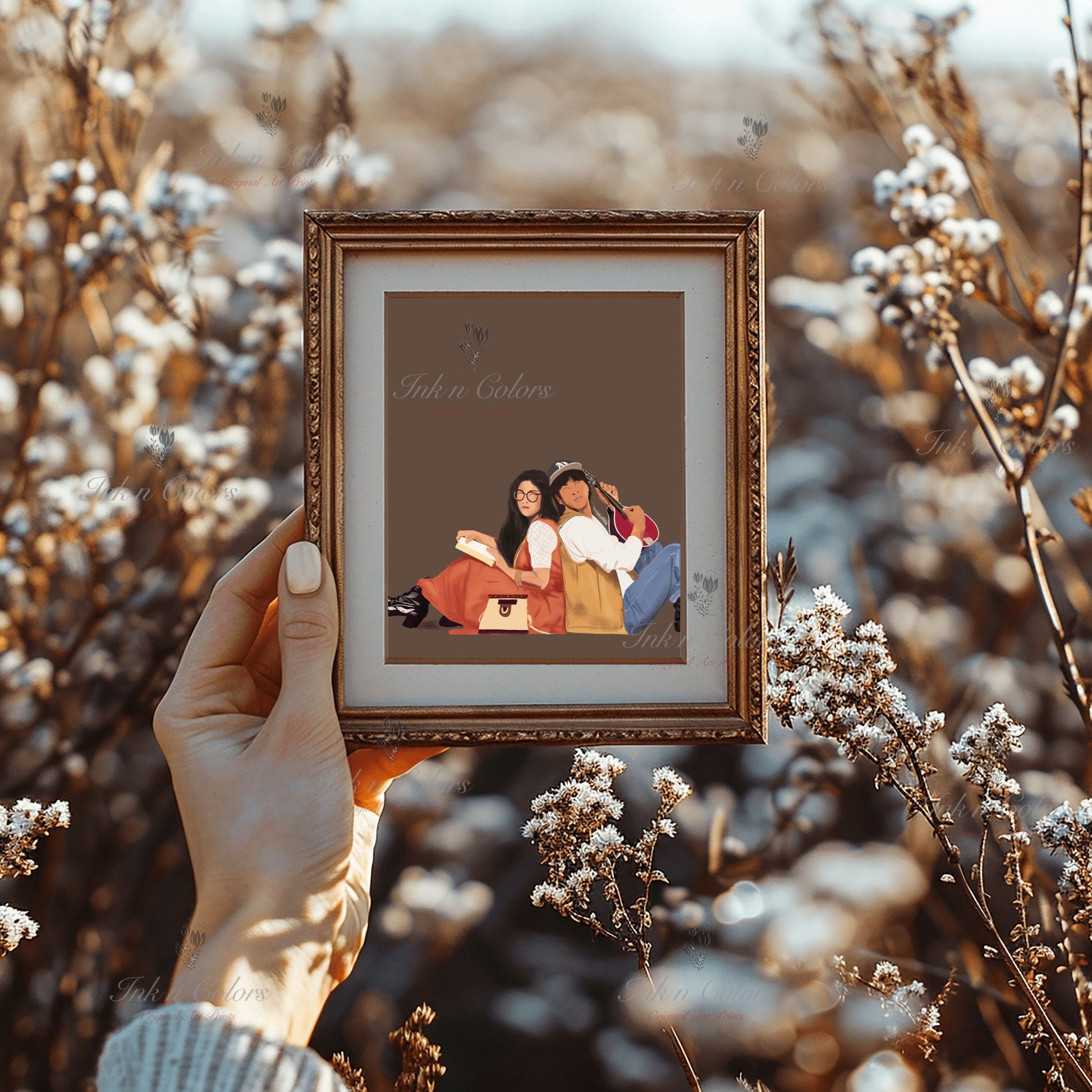 Bollywood Art,DDLJ 1,Movie Poster,Indian Films,Wall Decor,Desi Art Print,Drawing,Retro,Vintage film Poster,UNFRAMED Art Print