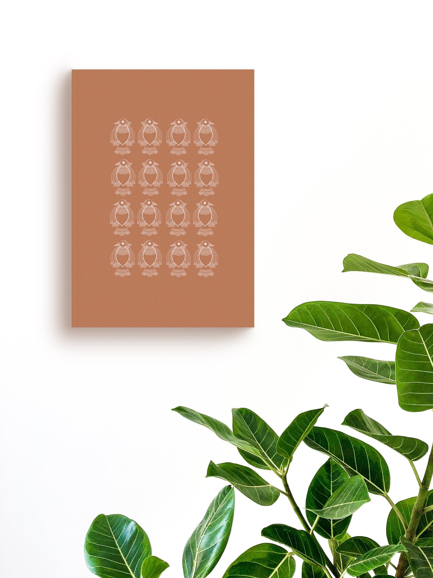 Indian Birds Folk Art  | Terracotta |Mid Century Modern|Boho Home |High Quality Wall Decor| Art Print | Instant | Drawing | minimalistic