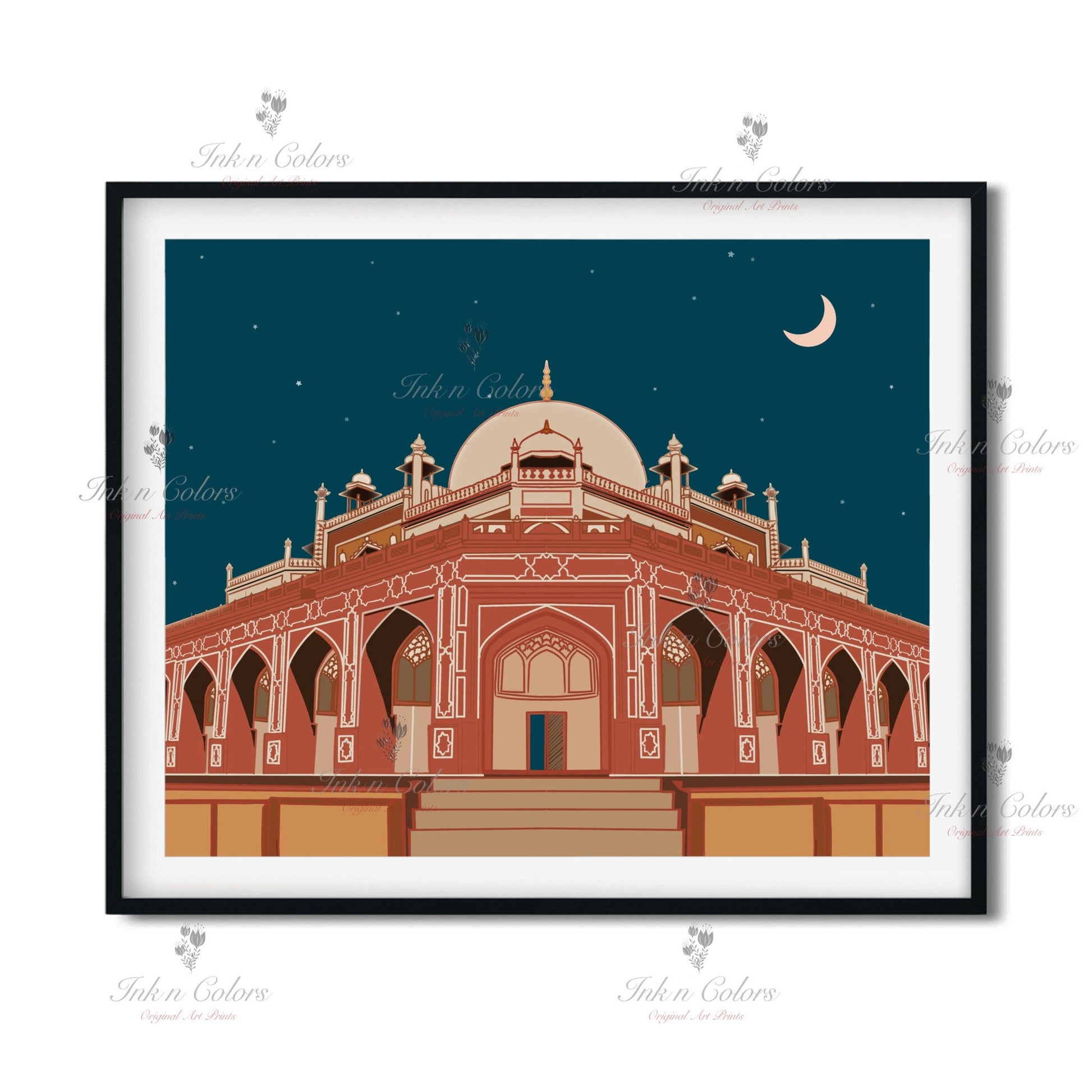 Humayun Tomb :India Travel Print,Wall Art, Indian Architecture Print,Delhi Art Work,India Art work,India Poster, India Wall Art, City Print
