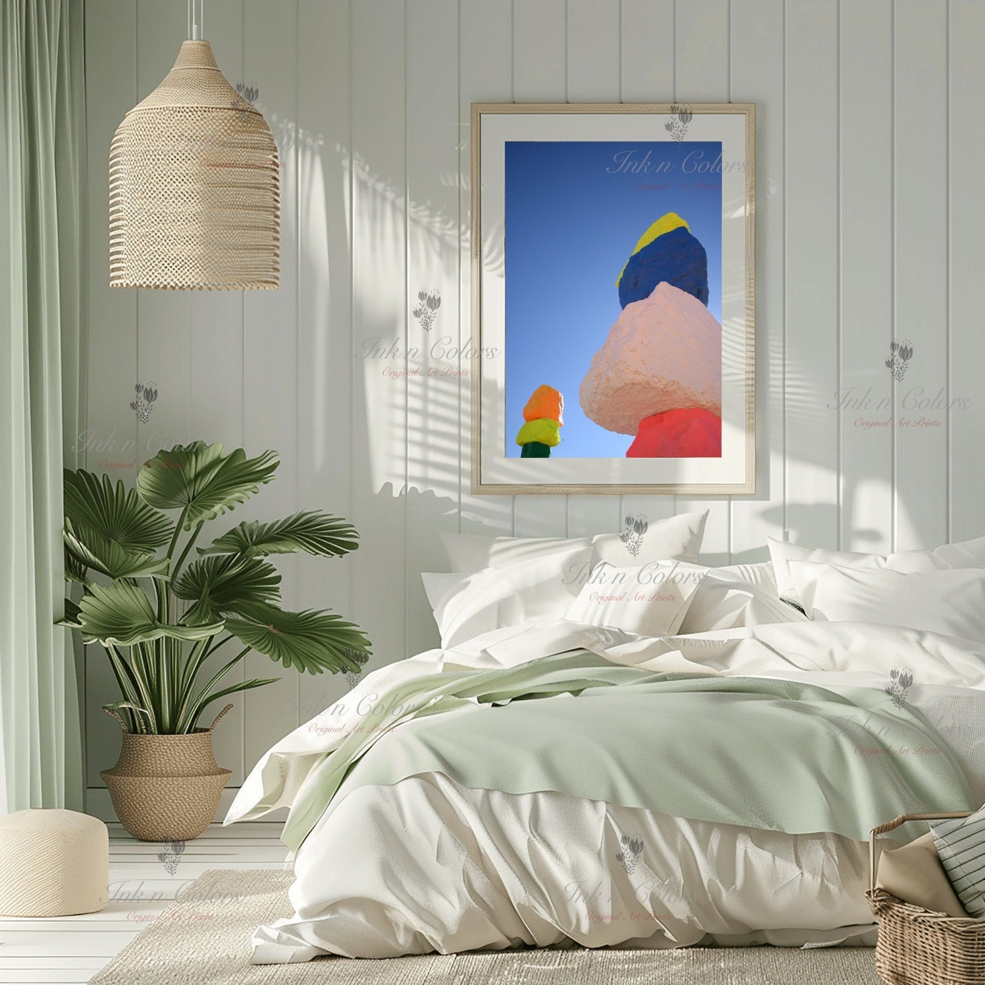 Las Vegas Travel poster - Seven Magic Mountains - Art sculpture - Fine Art photography - Nevada - Abstract photography print #2