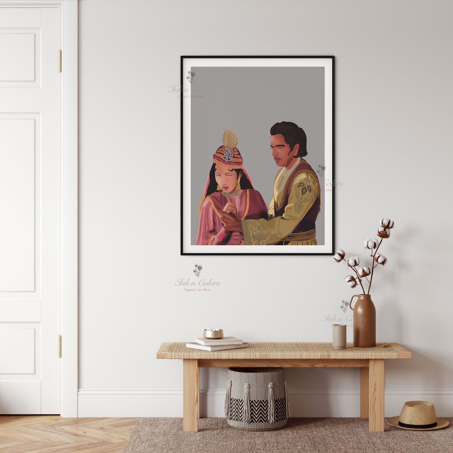 Bollywood Art,Mughal-E-Azam,Movie Poster,Indian Films,Wall Decor,Desi Art Print,Drawing,Vintage film Poster,UNFRAMED Art Print