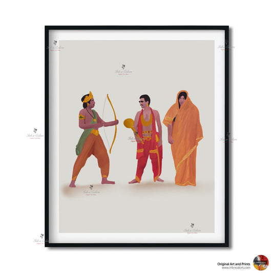 Bollywood Art,JBDY 1983,Movie Poster,Indian Films,Wall Decor,Desi Art Print,Drawing,Retro Poster,Vintage film Poster,UNFRAMED Art Print