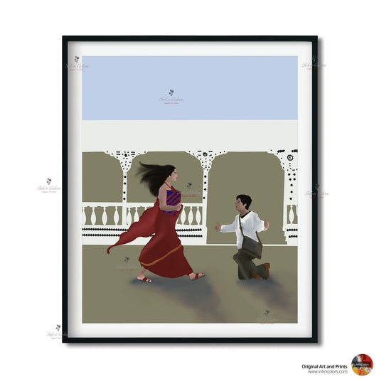 Bollywood Art,Main Hoon Naa 2004,SRK,Movie Poster,Indian Films,Wall Decor,Desi Art Print,Drawing,Vintage film Poster,UNFRAMED Art Print