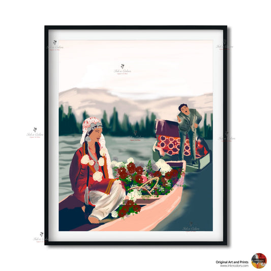 Bollywood Art,KashmirKiKali,Movie Poster,Indian Films,Wall Decor,Desi Art Print,Drawing,Retro Poster,Vintage filmPoster,UNFRAMED Art Print