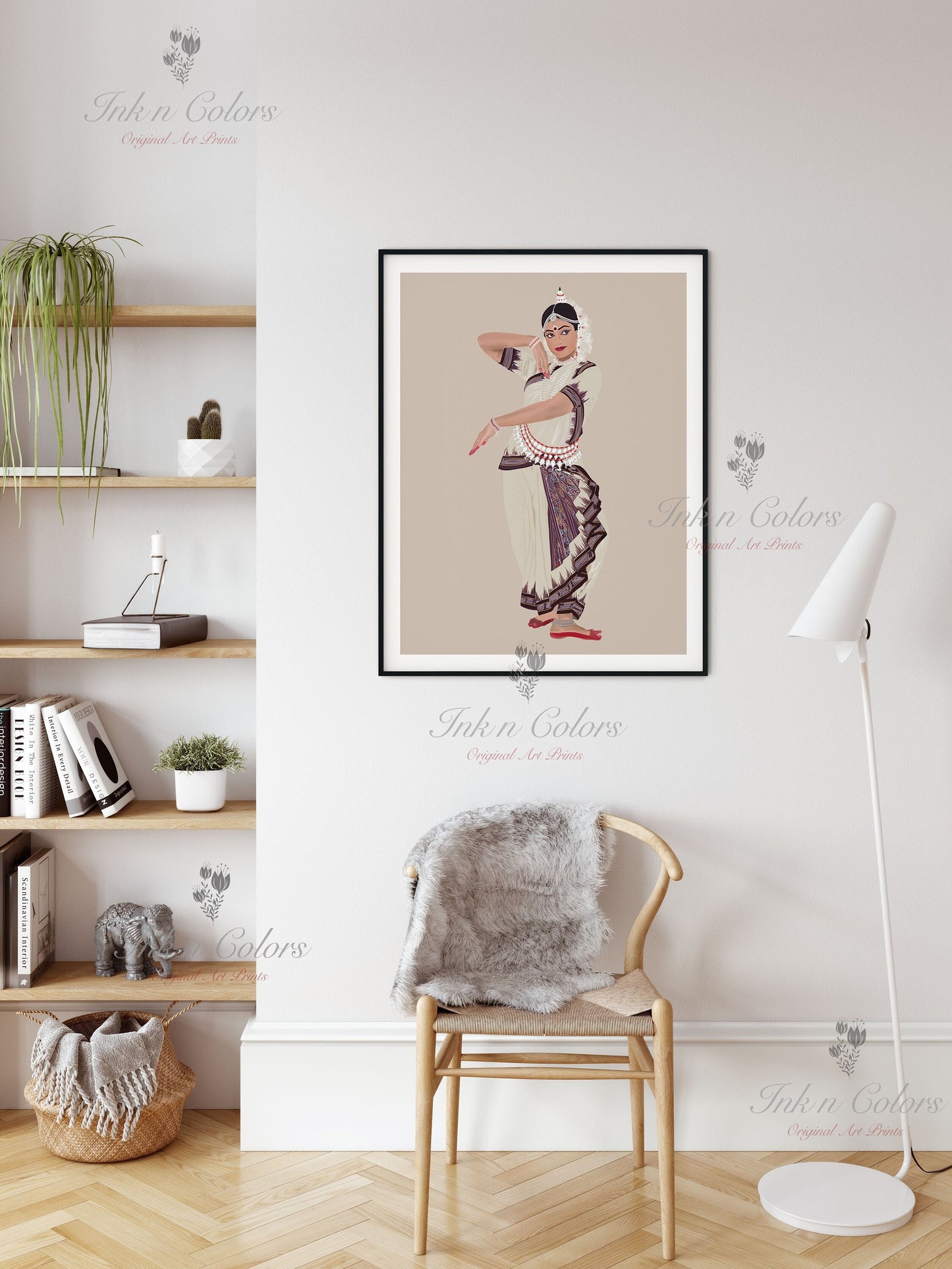 Indian Odissi Dancer wall art, Indian Dance art,Wall Decor,Desi Art Print,Drawing,costume,Saree,Digital Illustration,Classical dance, Odisha