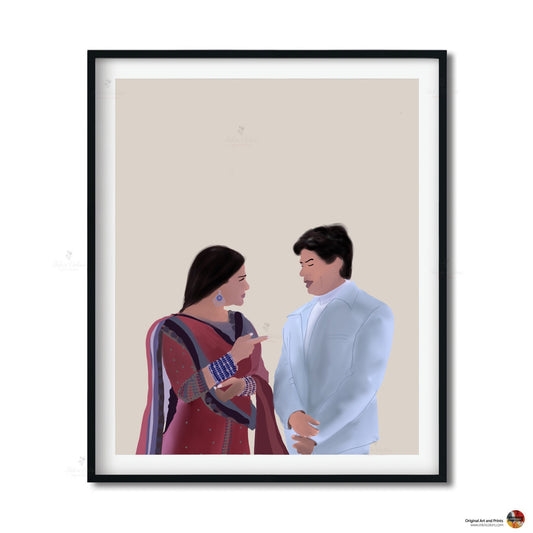 Bollywood Art,Kabhi Kushi Kabhi Gham,Movie Poster,Indian Films,Wall Decor,Desi Art Print,Drawing,Vintage film Poster,UNFRAMED Art Print, #1