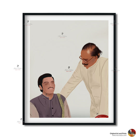 Bollywood Art,GolMaal 1979,Movie Poster,Indian Films,Wall Decor,Desi Art Print,Drawing,Retro Poster,Vintage film Poster,UNFRAMED Art Print