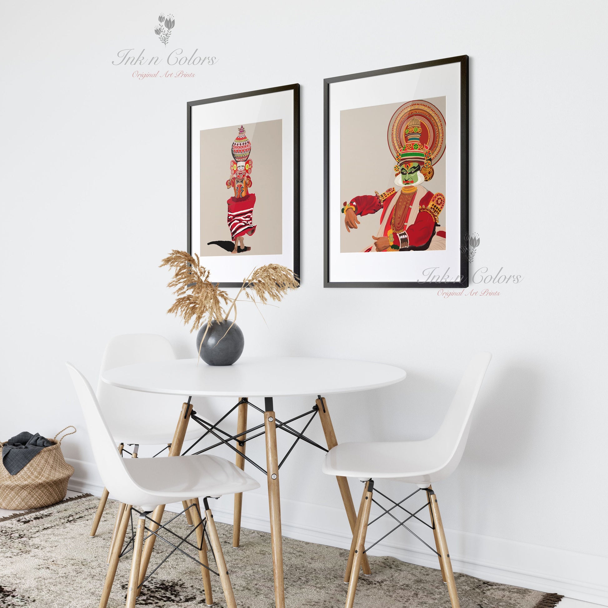 Kathakali painting 3, Indian Dance art,Wall Decor,Desi Art Print,Drawing,Retro Poster,Digital Illustration, Classical dance, Kerela