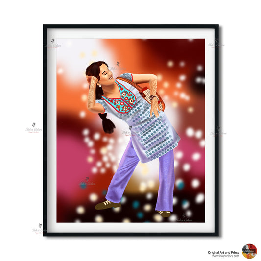 Bollywood Art-Queen,Movie Poster,Indian Films,Wall Decor,Desi Art Print,Drawing,Retro Poster,Vintage film Poster,UNFRAMED Art Print #1