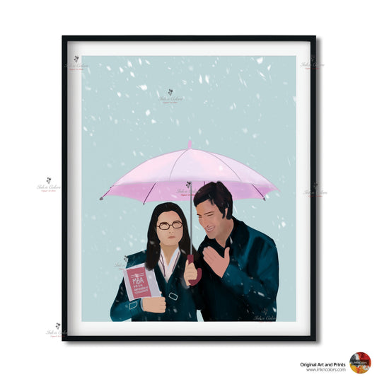 Bollywood Art,KHNH,Movie Poster,Indian Films,Wall Decor,Desi Art Print,Drawing,Retro Poster,Vintage film Poster,UNFRAMED Art Print