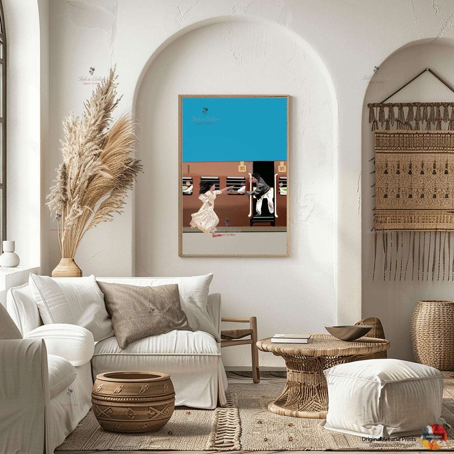 Bollywood Art-Dilwale Dulhaniya le Jayenge,Train scene,DDLJ Movie Poster,Indian Films,Desi gift Art Print,Retro film Poster,UNFRAMED Print 3