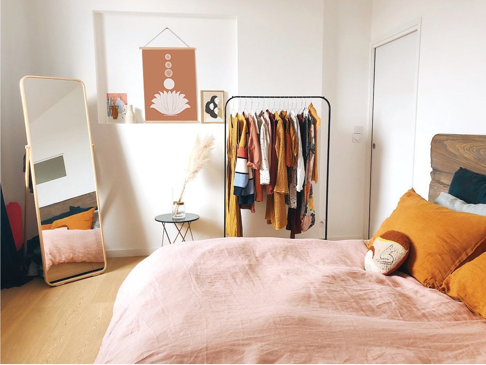 Lotus, Indian Folk Art, South asian art, Terracotta colors, Floral design, Instant print, Symbolic art, Housewarming gift, Wall art, Minimal