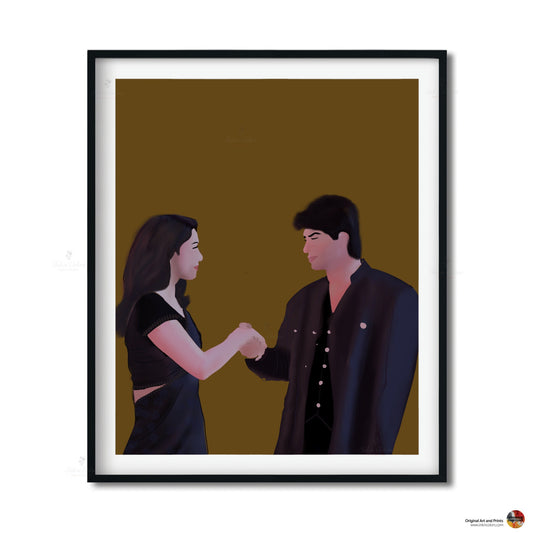 Bollywood Art,DTPH,Movie Poster,Indian Films,Wall Decor,Desi Art Print,Drawing,Retro Poster Vintage film Poster,UNFRAMED Art Print