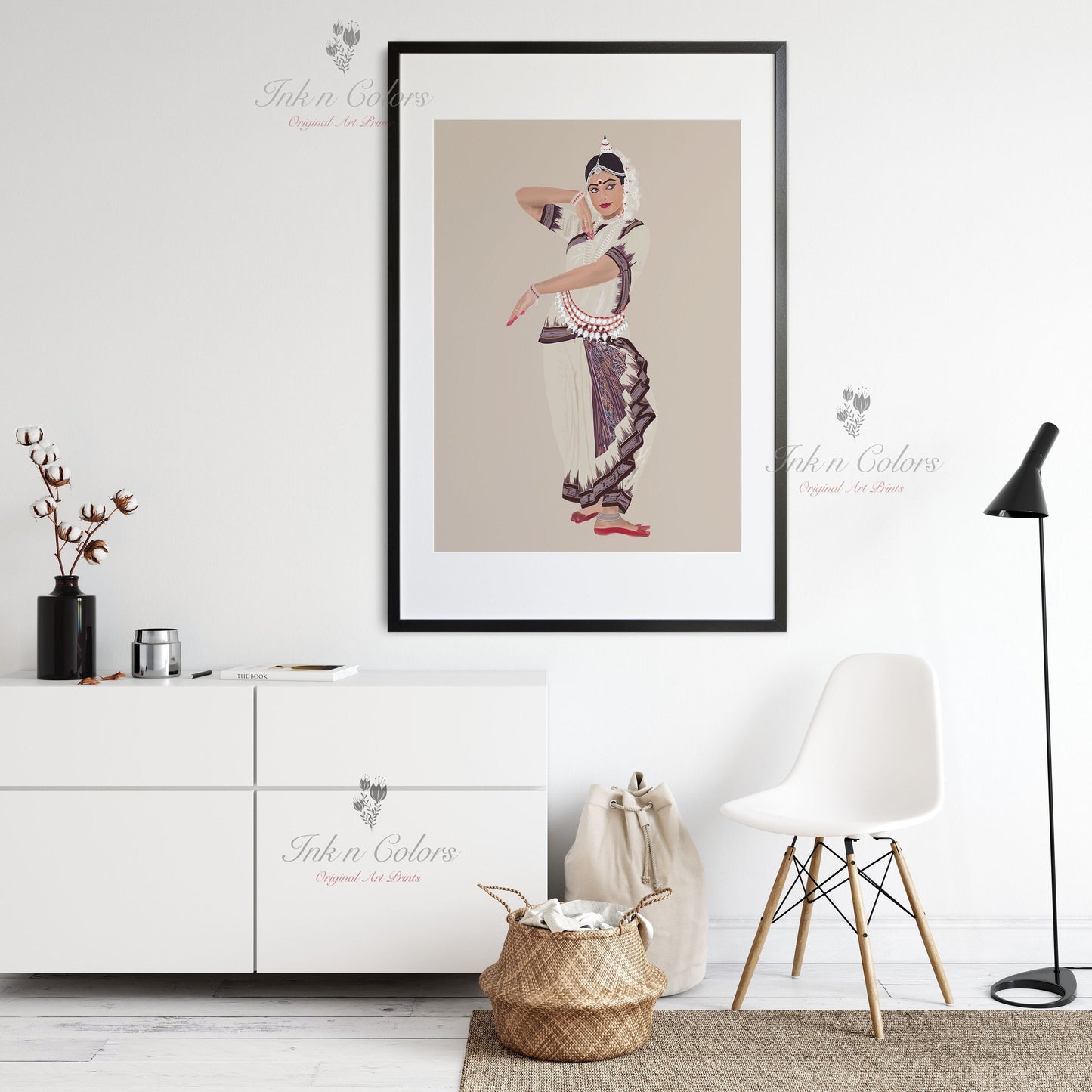 Indian Odissi Dancer wall art, Indian Dance art,Wall Decor,Desi Art Print,Drawing,costume,Saree,Digital Illustration,Classical dance, Odisha