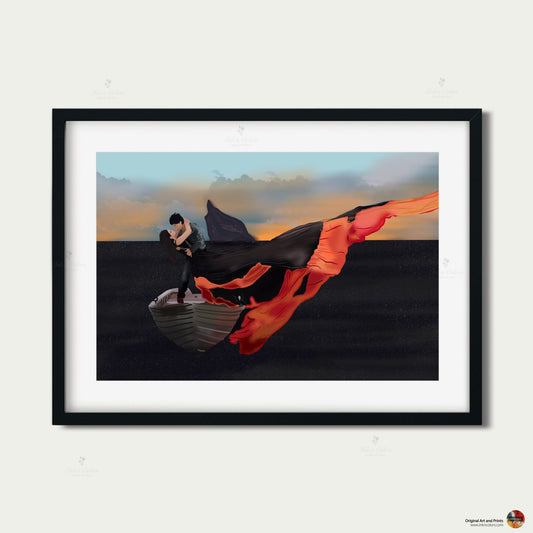 Bollywood Art,Dilwale, SRK, Kajol,Movie Poster,Indian Films,Wall Decor,Desi Art Print,Drawing,Vintage film Poster,UNFRAMED Art Print H