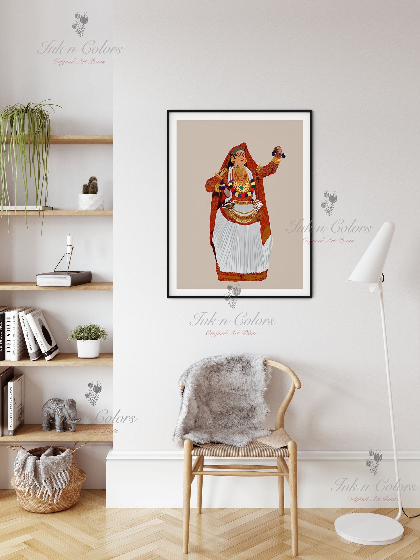 Kathakali painting 3, Indian Dance art,Wall Decor,Desi Art Print,Drawing,Retro Poster,Digital Illustration, Classical dance, Kerela