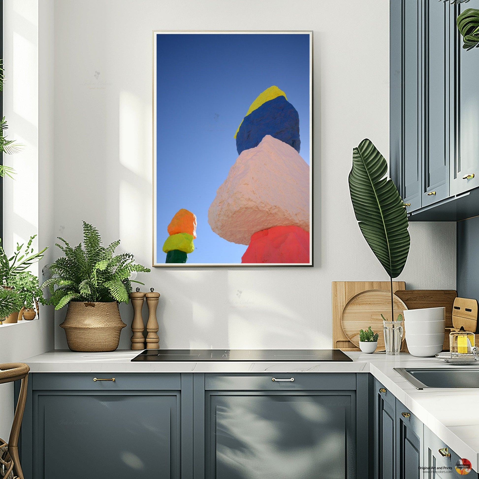 Las Vegas Travel poster - Seven Magic Mountains - Art sculpture - Fine Art photography - Nevada - Abstract photography print #2