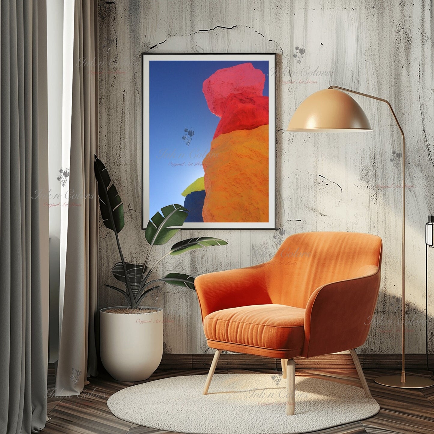 Las Vegas Travel poster - Seven Magic Mountains - Art sculpture - Fine Art photography - Nevada - Abstract photography print