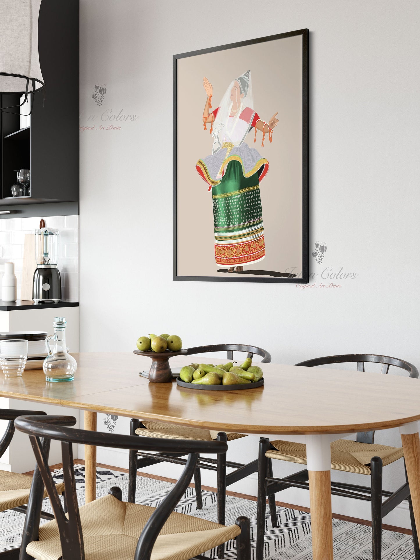 Manipuri dancer, Indian Dance art,Wall Decor,Desi Art Print,Drawing,Retro Poster,Digital Illustration, Classical dance, Manipur