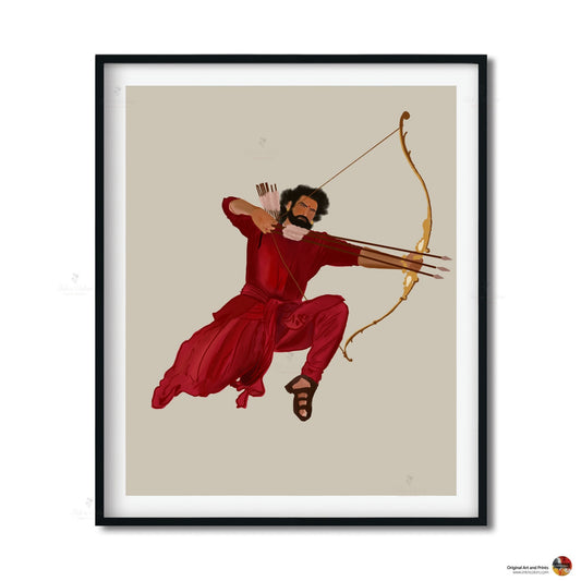 Bollywood Art,Bahubali,Movie Poster,Indian Films,Wall Decor,Desi Art Print,Drawing,Vintage film Poster,UNFRAMED Art Print