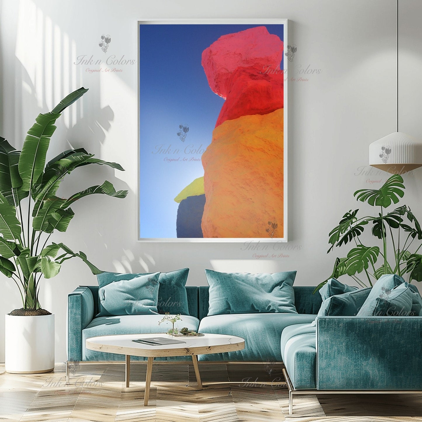 Las Vegas Travel poster - Seven Magic Mountains - Art sculpture - Fine Art photography - Nevada - Abstract photography print