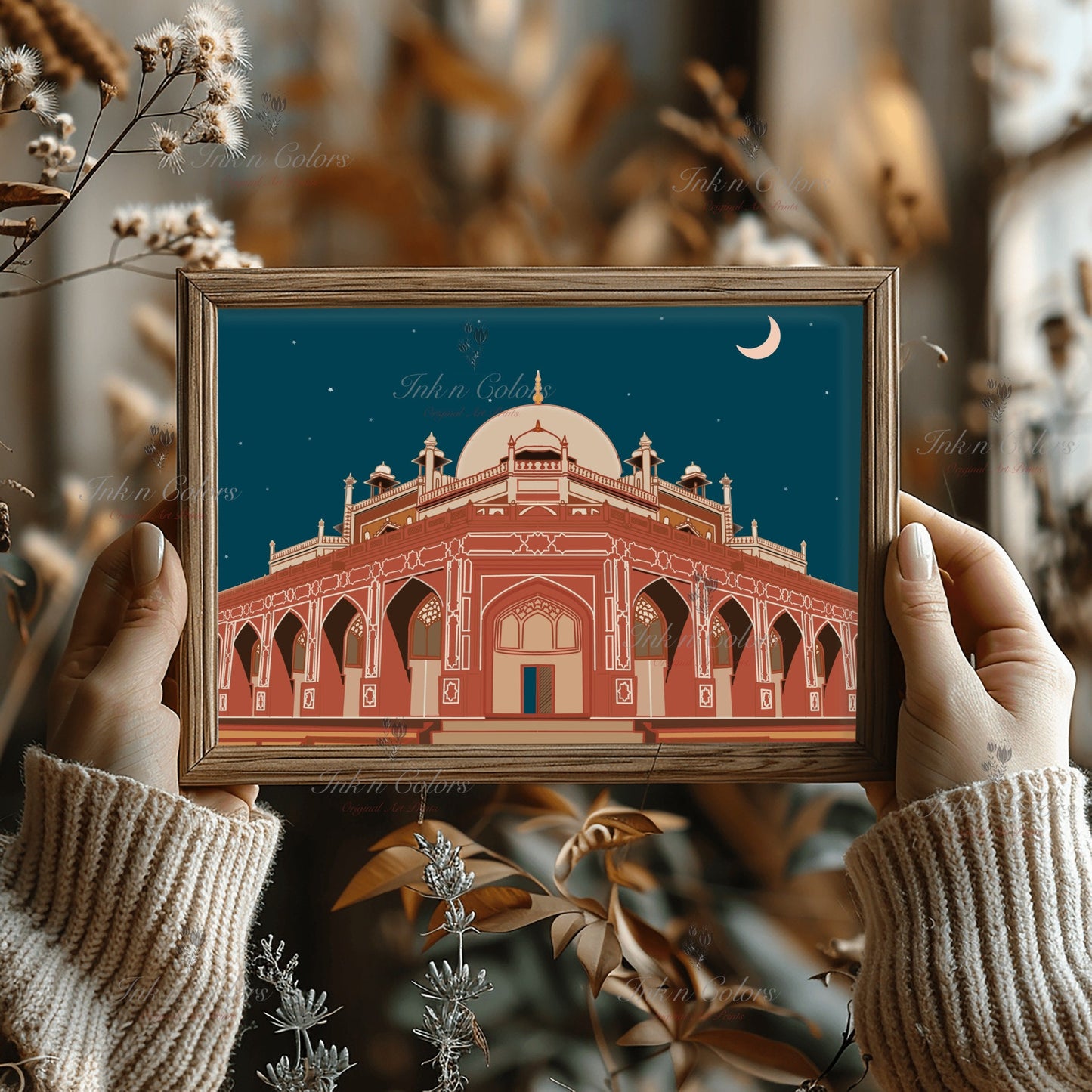 Humayun Tomb :India Travel Print,Wall Art, Indian Architecture Print,Delhi Art Work,India Art work,India Poster, India Wall Art, City Print