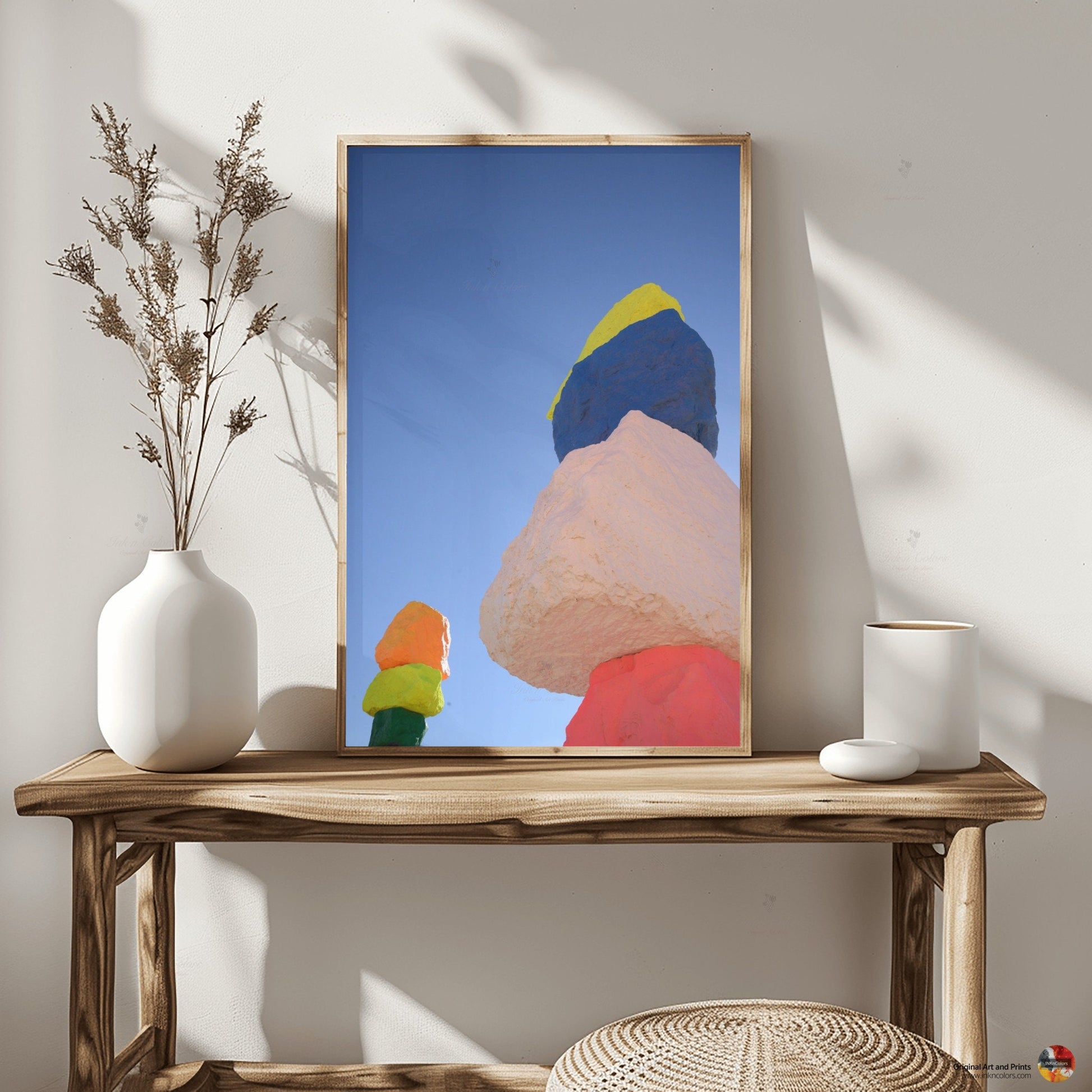 Las Vegas Travel poster - Seven Magic Mountains - Art sculpture - Fine Art photography - Nevada - Abstract photography print #2
