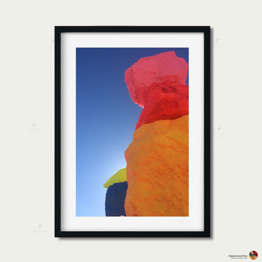 Las Vegas Travel poster - Seven Magic Mountains - Art sculpture - Fine Art photography - Nevada - Abstract photography print