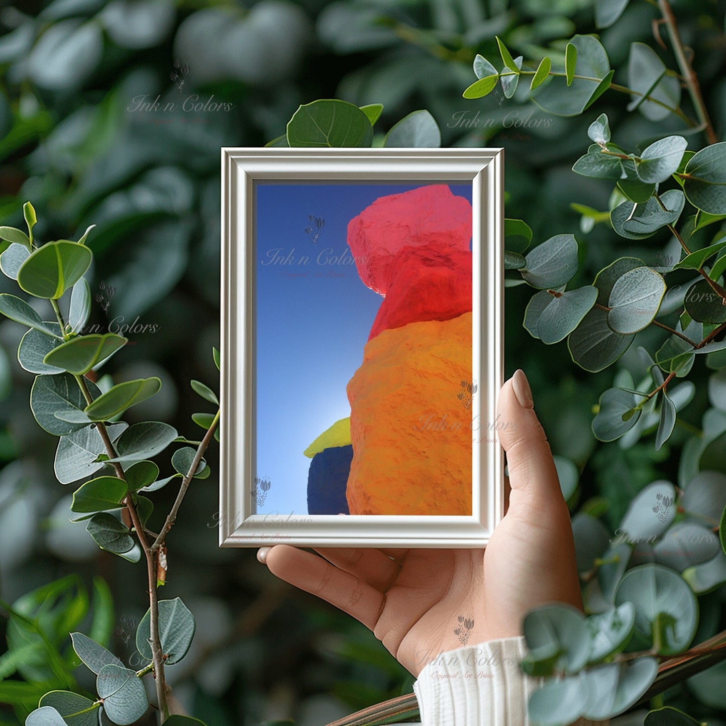 Las Vegas Travel poster - Seven Magic Mountains - Art sculpture - Fine Art photography - Nevada - Abstract photography print