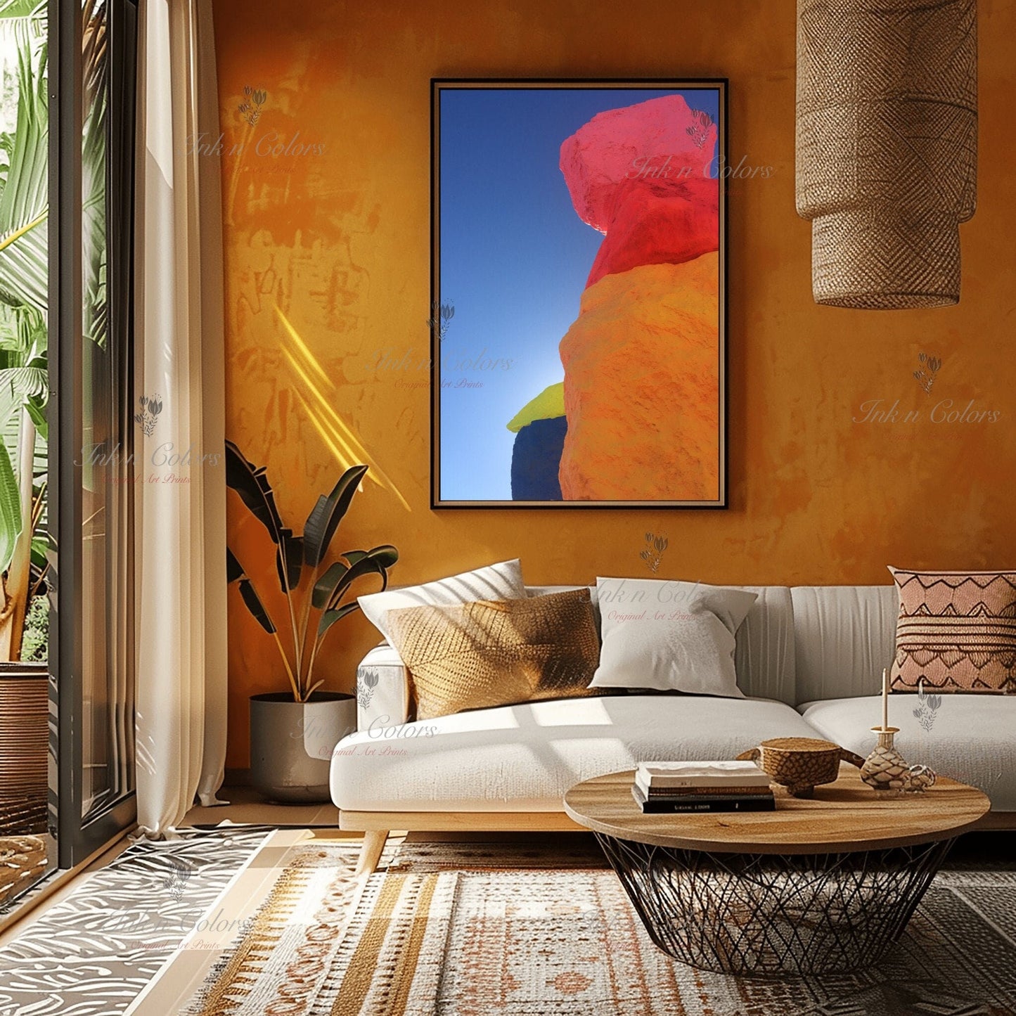 Las Vegas Travel poster - Seven Magic Mountains - Art sculpture - Fine Art photography - Nevada - Abstract photography print