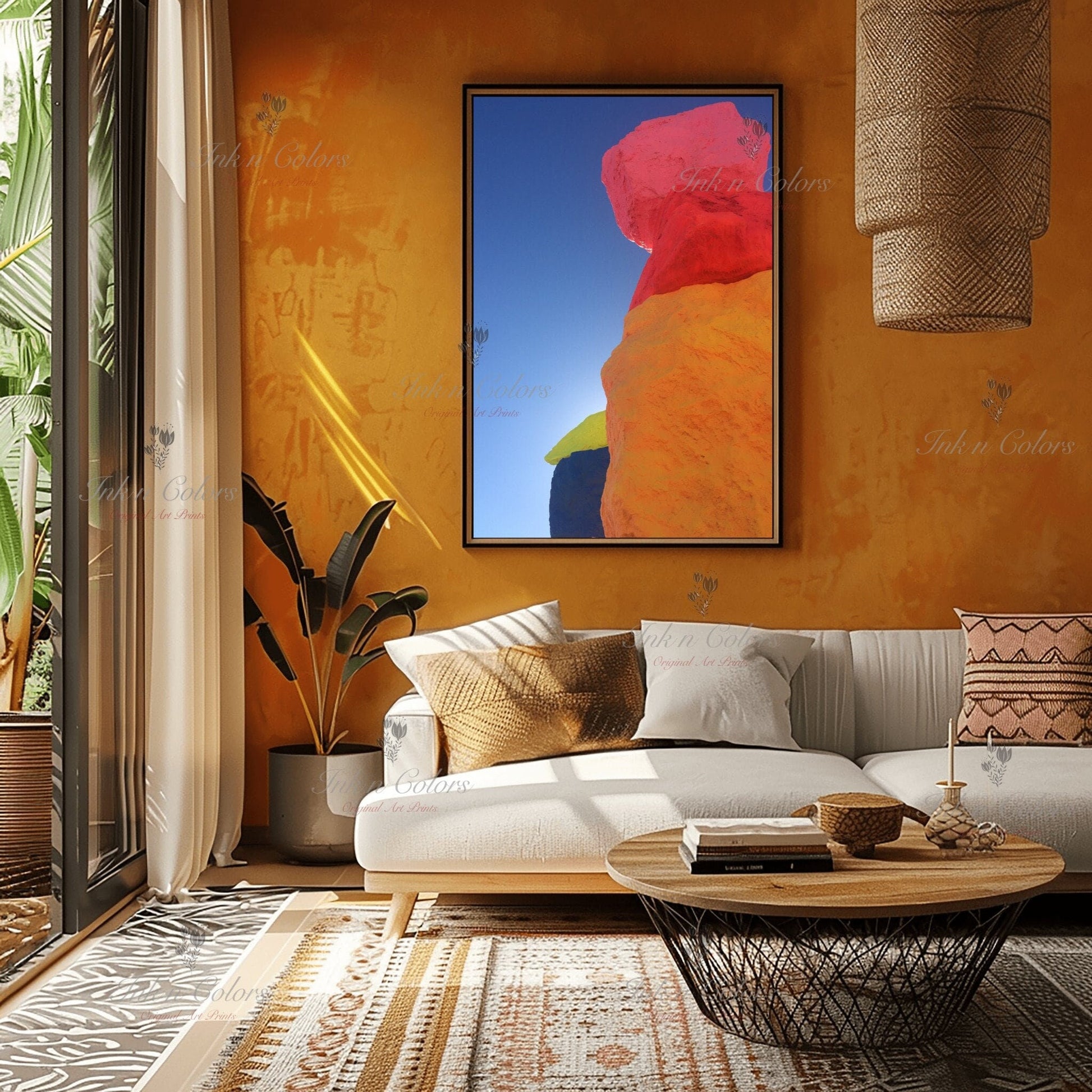 Las Vegas Travel poster - Seven Magic Mountains - Art sculpture - Fine Art photography - Nevada - Abstract photography print