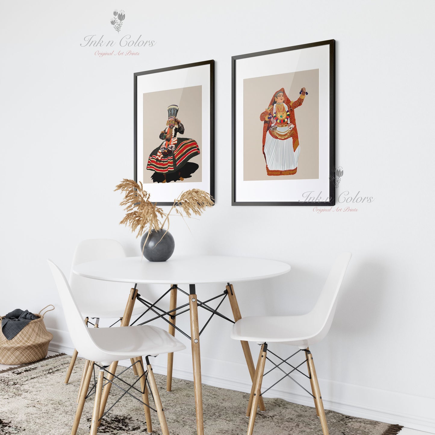 Kathakali painting 2, Indian Dance art,Wall Decor,Desi Art Print,Drawing,Retro Poster,Digital Illustration, Classical dance, Kerela