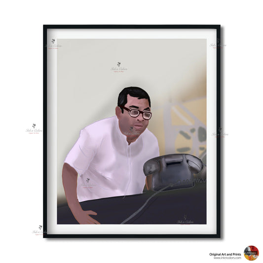 Bollywood Art,Hera Pheri,Movie Poster,Indian Films,Wall Decor,Desi Art Print,Drawing,Retro Poster,Vintage film Poster,UNFRAMED Art Print