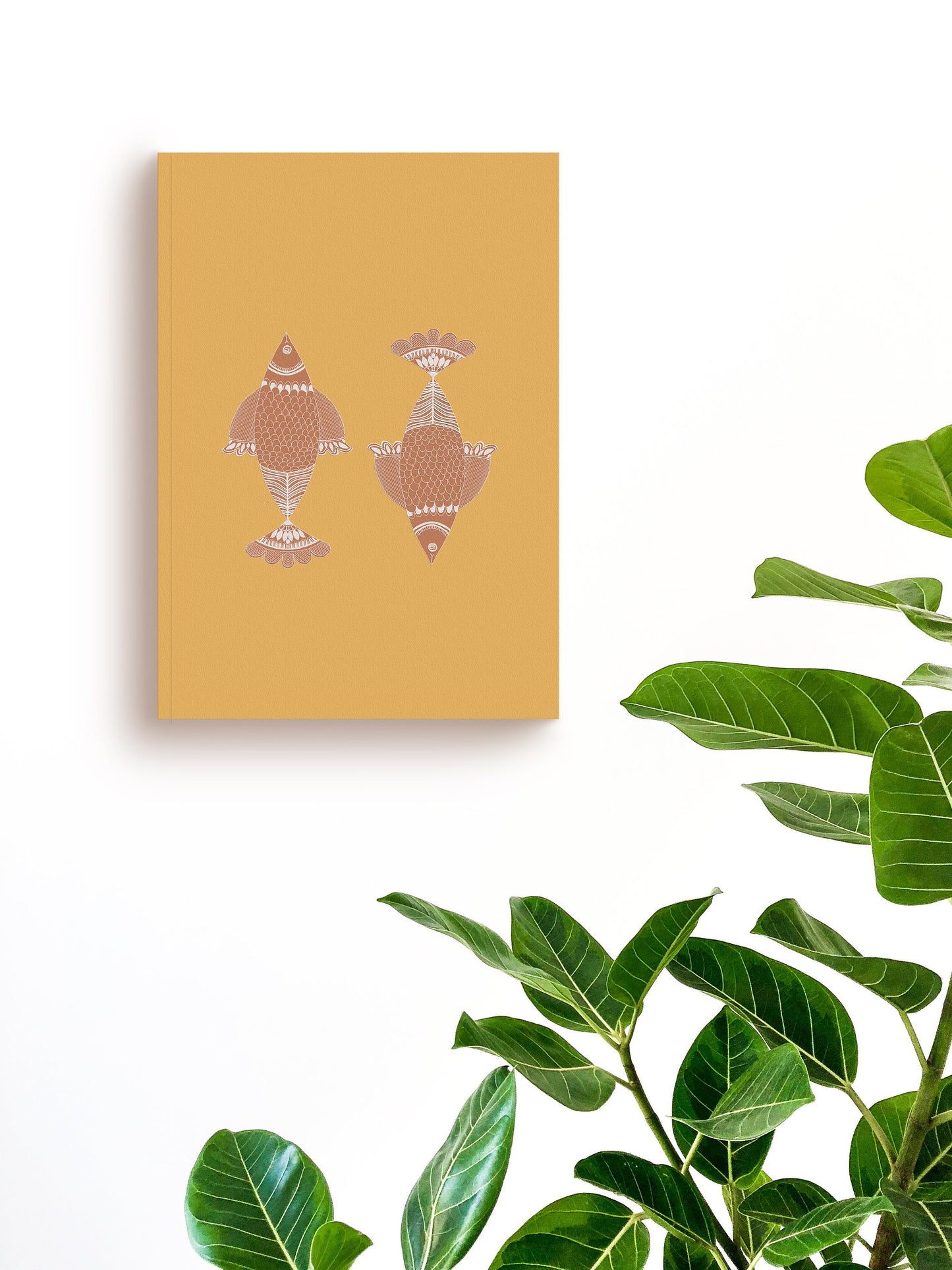 Indian Madhubani fish art | Terracotta | India traditional folk art |High Quality Wall Decor| Art Print | Instant | Drawing | minimalistic