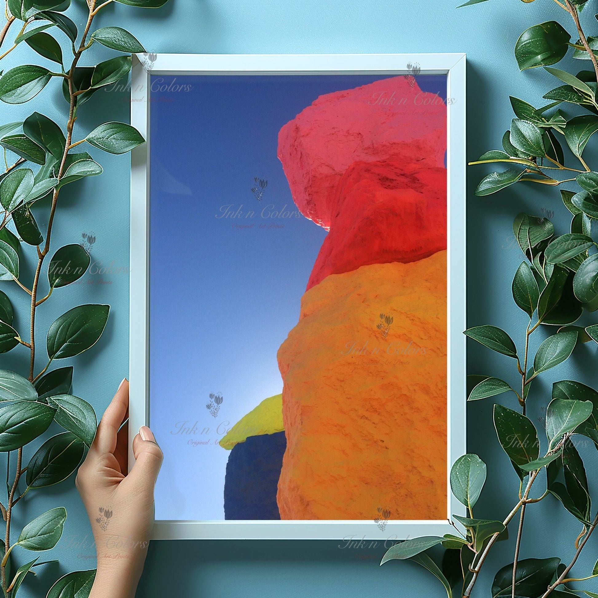 Las Vegas Travel poster - Seven Magic Mountains - Art sculpture - Fine Art photography - Nevada - Abstract photography print