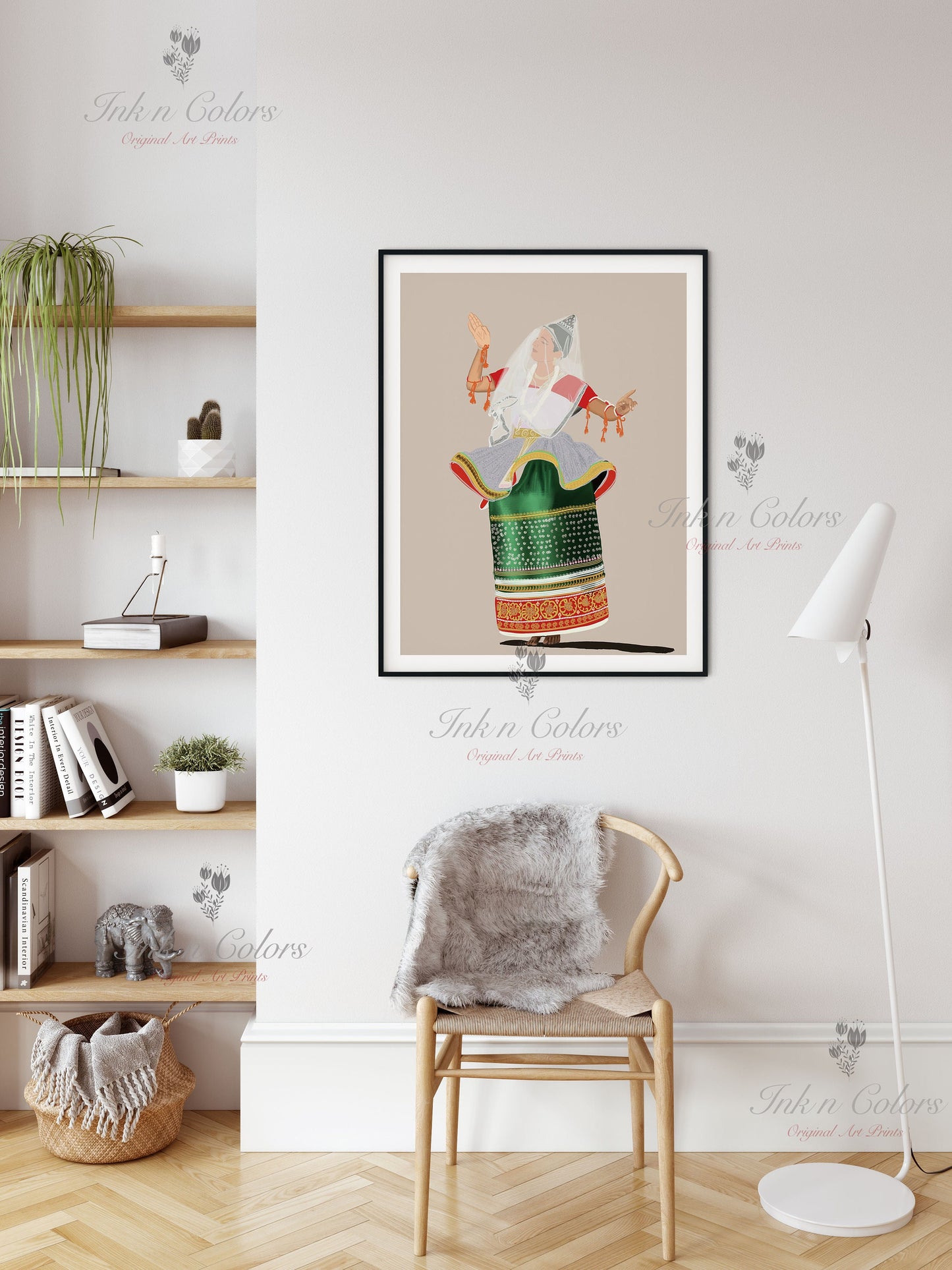 Manipuri dancer, Indian Dance art,Wall Decor,Desi Art Print,Drawing,Retro Poster,Digital Illustration, Classical dance, Manipur