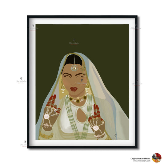 Bollywood Art,Rekha,Movie Poster,Indian Films,Wall Decor,Desi Art Print,Drawing,Vintage film ,UNFRAMED Art Print,Umrao Jaan