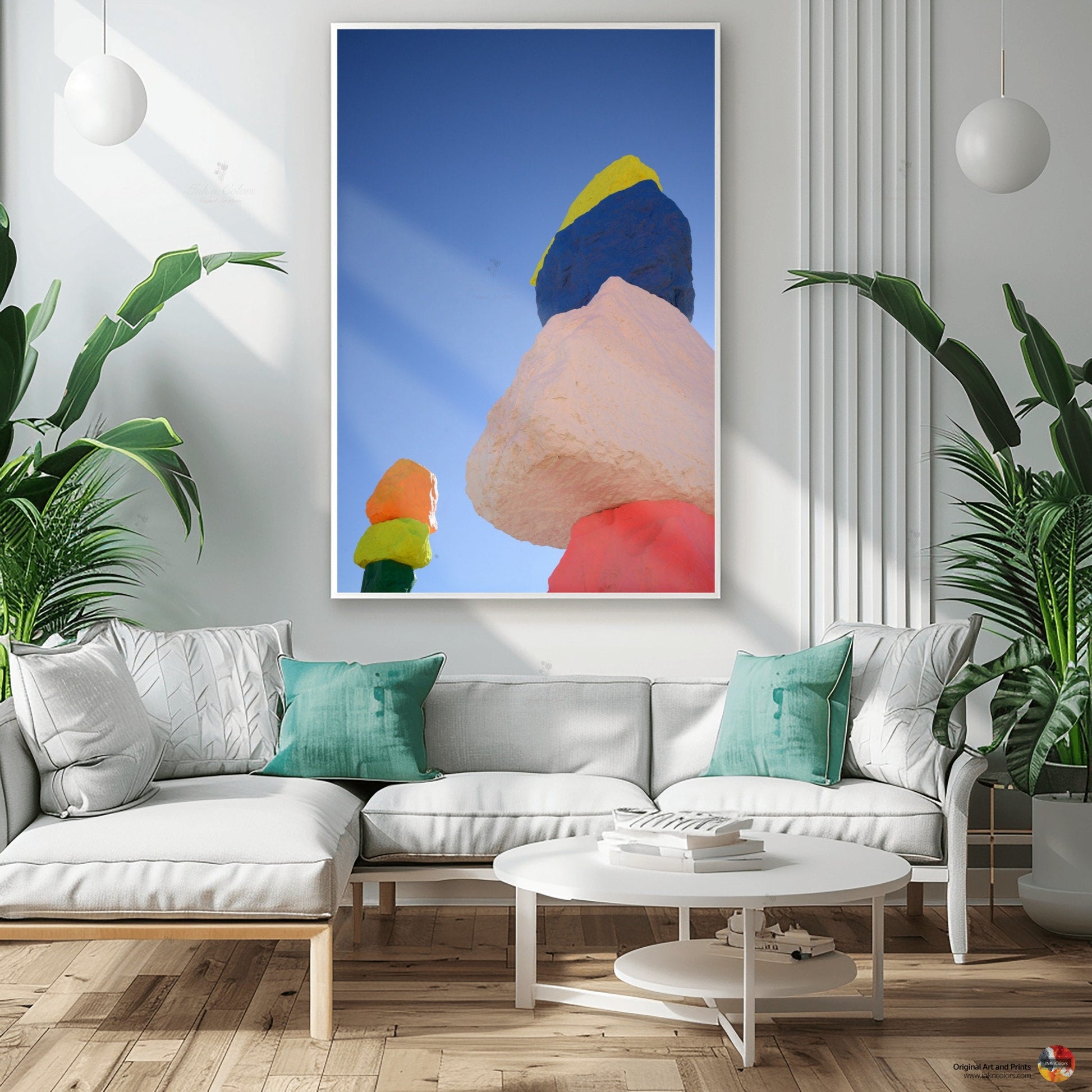 Las Vegas Travel poster - Seven Magic Mountains - Art sculpture - Fine Art photography - Nevada - Abstract photography print #2
