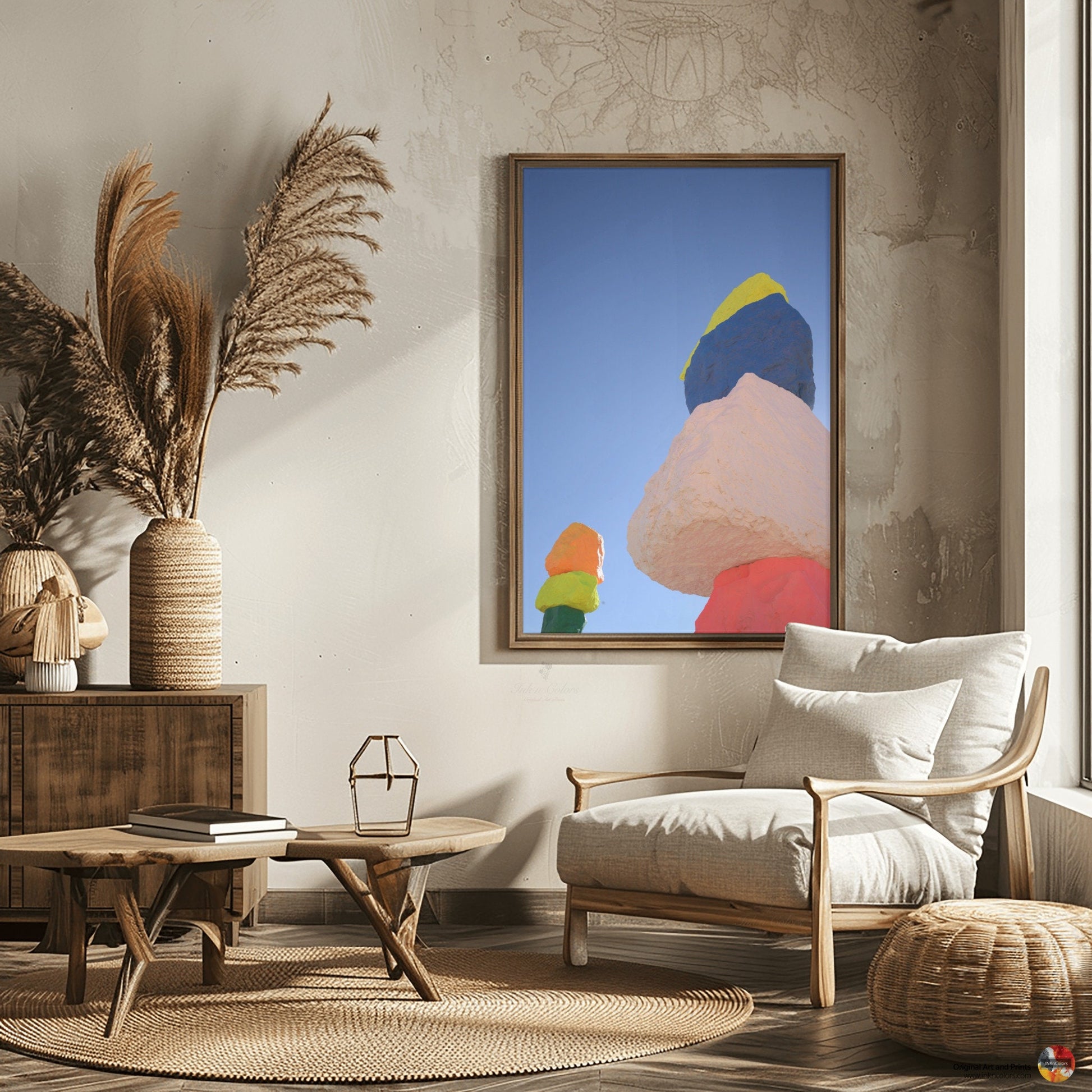 Las Vegas Travel poster - Seven Magic Mountains - Art sculpture - Fine Art photography - Nevada - Abstract photography print #2