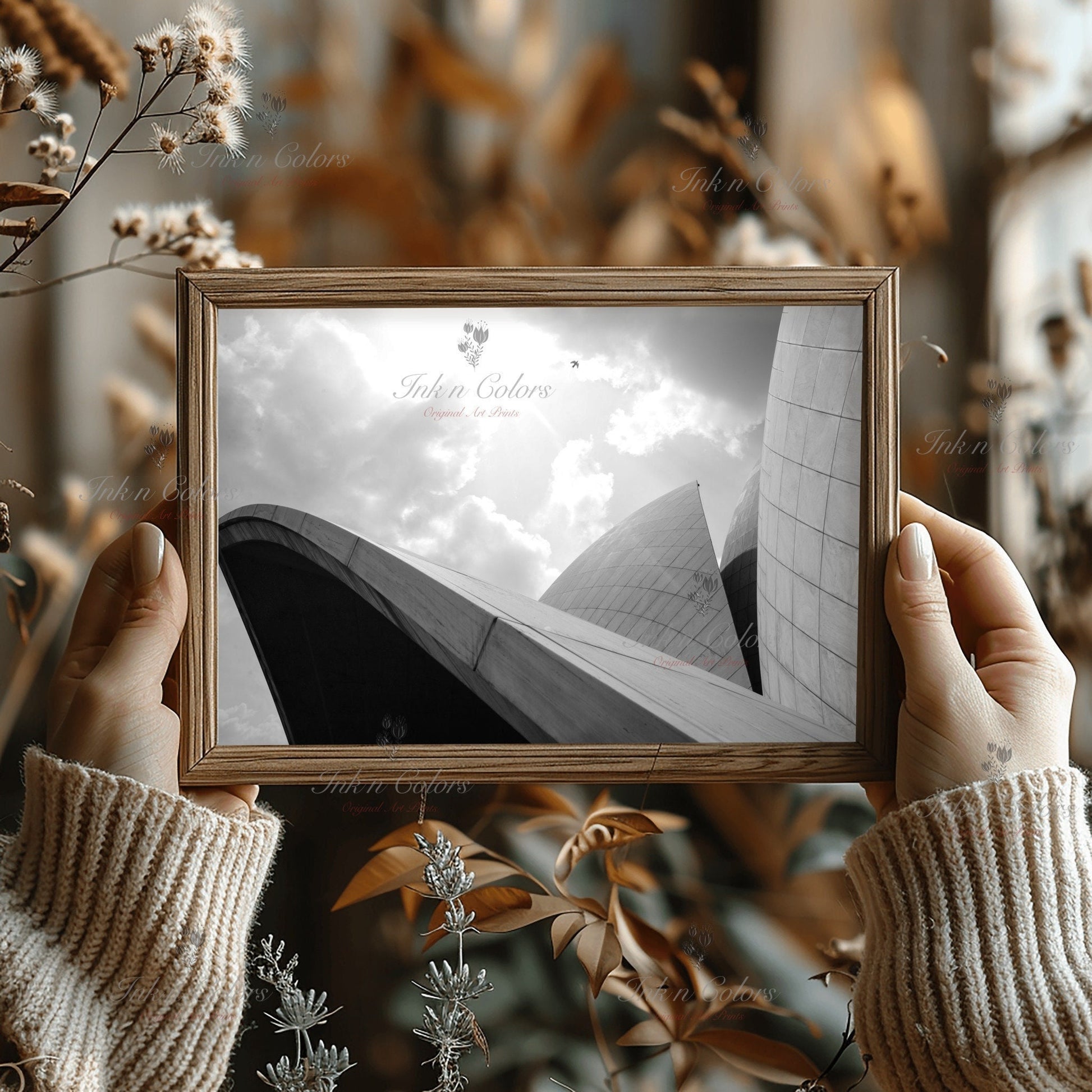 Lotus temple | Delhi Art Print | Travel Poster | Architecture | Fine Art Photography | Delhi City Landmarks | New Delhi Wanderlust Print #1