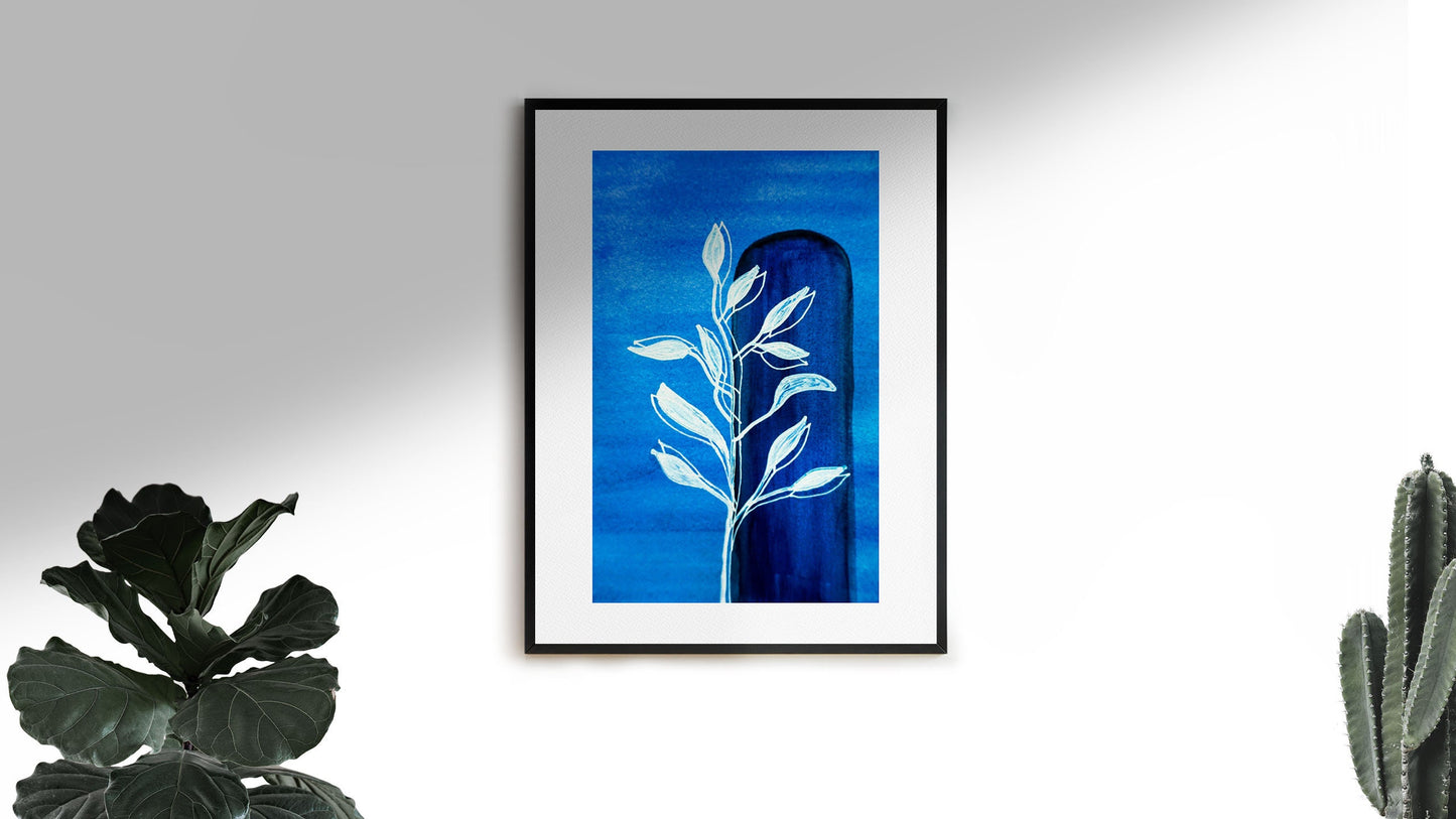 Blue Floral | Boho Collection | Minimalist Art