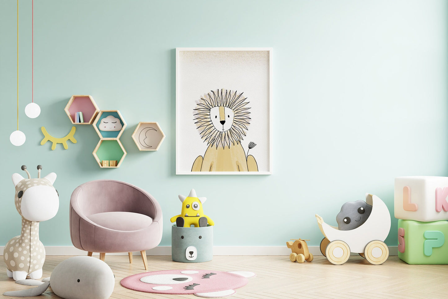 Lion | Nursery Collection | Minimalist Art