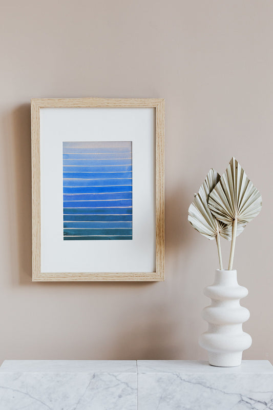 Blue Stripes | Watercolor Collection | Line Art Collection | Minimalist Art