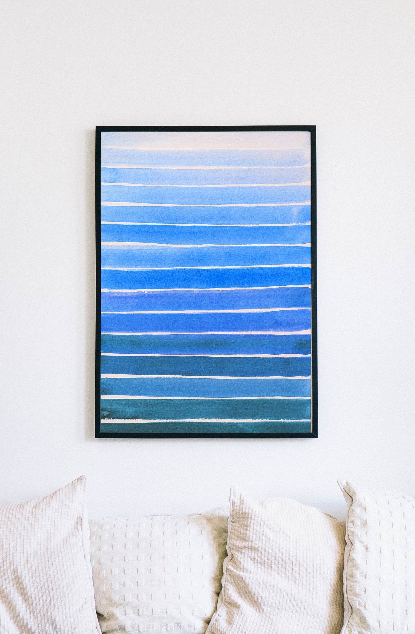 Blue Stripes | Watercolor Collection | Line Art Collection | Minimalist Art